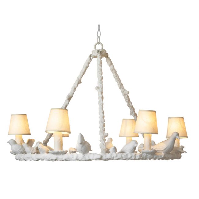 bird chandelier small frost white white hardware Olystudio