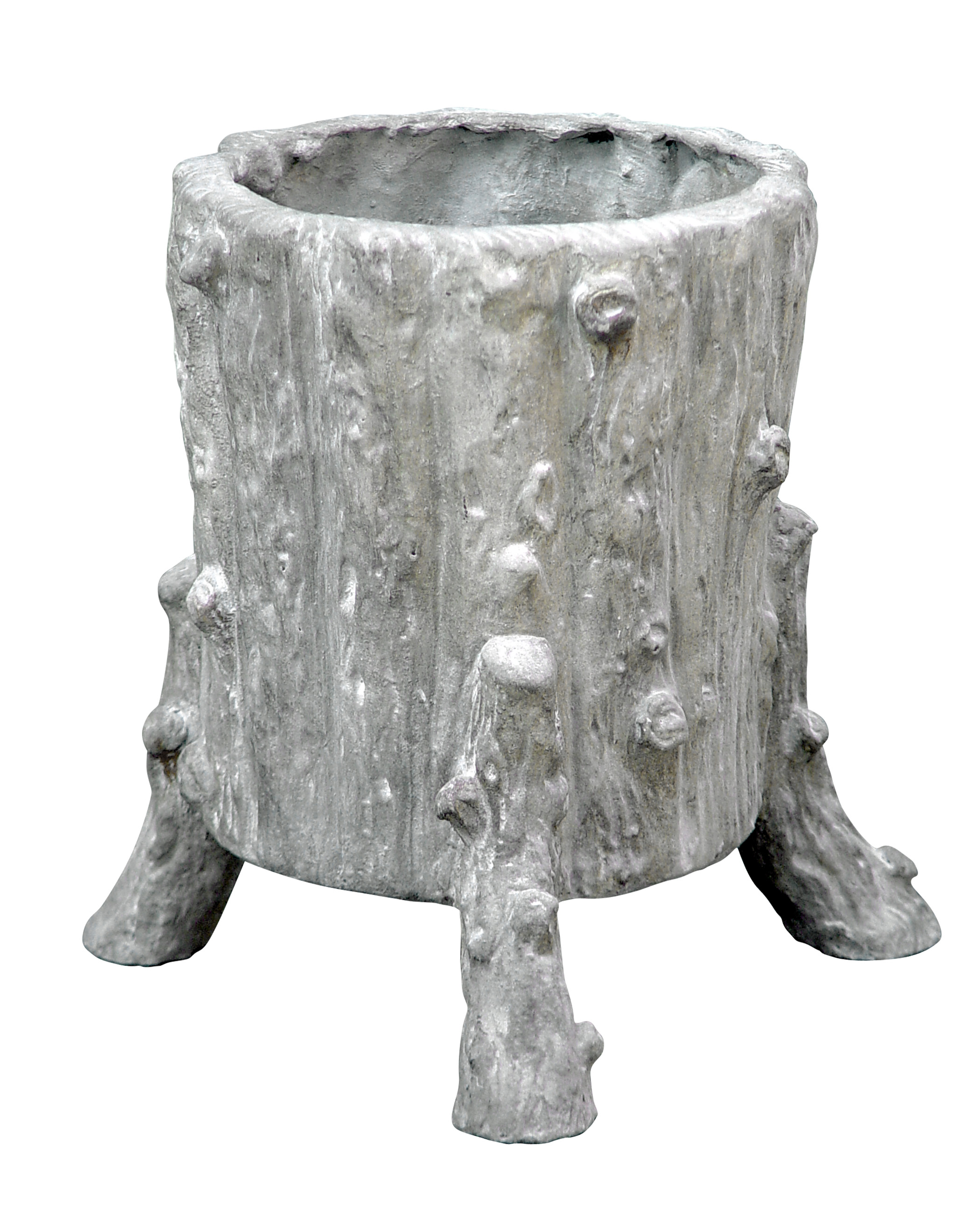 footed bark vase large frost white