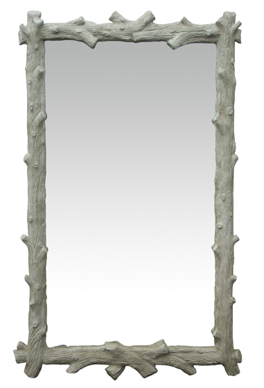 faux bois mirror white plain mirror