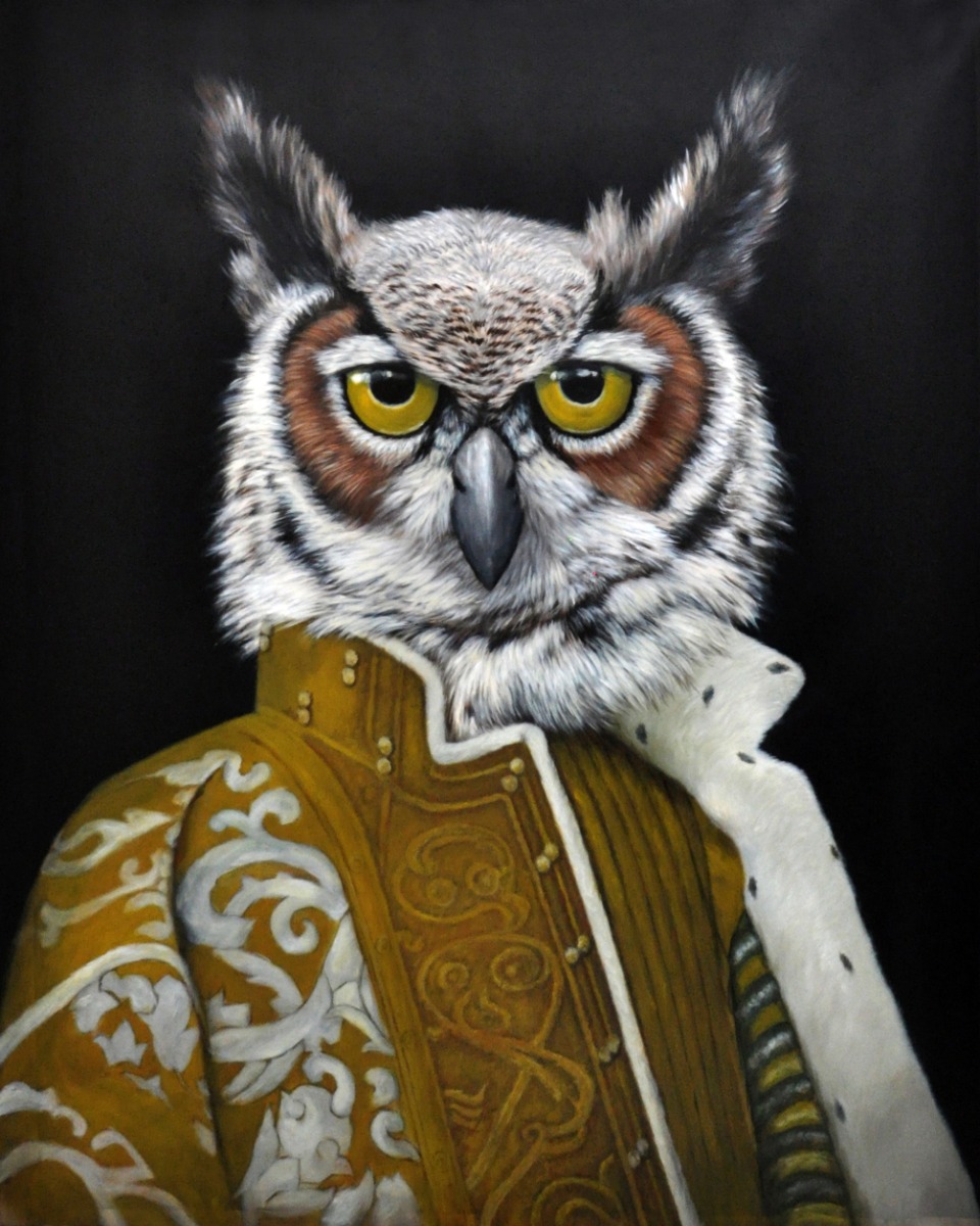 art - owl painting