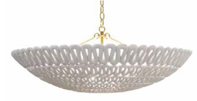 pipa bowl chandelier white silver hardware